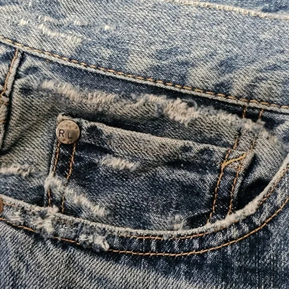 Ralph Lauren Denim & Supply Tillary Blue Denim Mini Skirt Distressed Size 30 - Picture 8 of 12